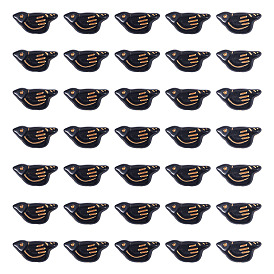 50 непрозрачные акриловые бусины, металла обвитые, птица