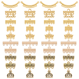 120шт. 10 стили, компоненты люстры из цинкового сплава, соединительные элементы, прямоугольная цветочная арка, разнообразные