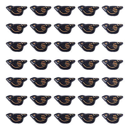 50 непрозрачные акриловые бусины, металла обвитые, птица