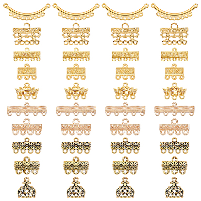 120шт. 10 стили, компоненты люстры из цинкового сплава, соединительные элементы, прямоугольная цветочная арка, разнообразные