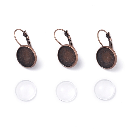 DIY Earring Making, with Brass Leverback Earring Findings and Transparent Oval Glass Cabochons
