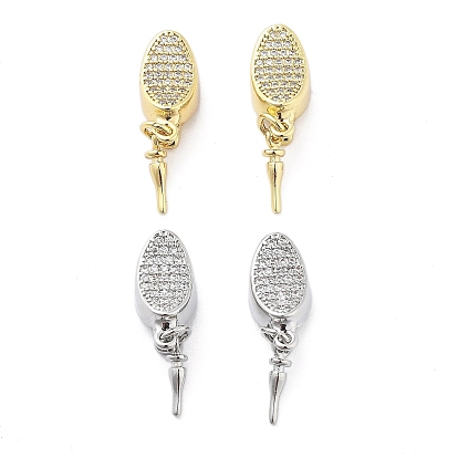 Латунные застежки из прозрачного кубического циркония с микропаве, без кадмия, без никеля и без свинца