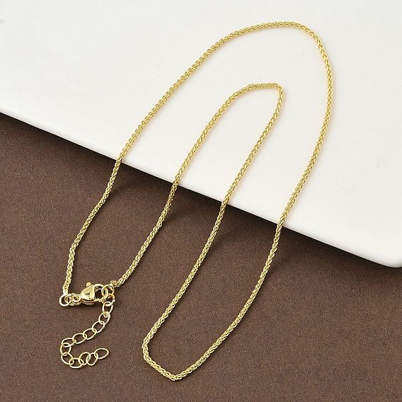 1.5Мм латунные цепочки из пшеницы для женщин, стойки покрытие, долговечный, без свинца и без кадмия
