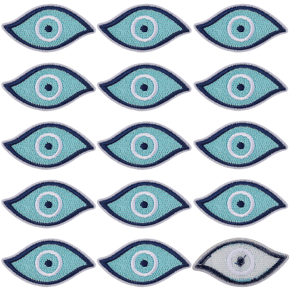 15Штуки нашивок на ткань с компьютерной вышивкой на тему «злой глаз», которые можно пришить или приклеить утюгом., аксессуары для костюма, аппликация