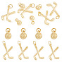 8Pcs 4 Styles Brass Pendants, Hockey & Round Charms, Long-Lasting Plated, Lead Free & Cadmium Free, Rack Plating