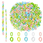 1000Pcs 10 Style Opaque Acrylic Linking Rings, Quick Link Connectors, For Jewelry Cable Chains Making, Oval & Twist