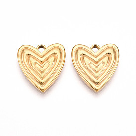 304 подвески из нержавеющей стали, ионное покрытие (ip), сердце прелести