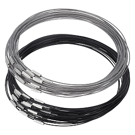 80 шт 2 цвета проволока из нержавеющей стали шнур для ожерелья своими руками изготовление ювелирных изделий, с латунной застежкой винт