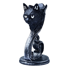 Cat Head Gothic Style Resin Crystal Ball Holders, Crystal Sphere Display Stand, Home Tabletop Decorations
