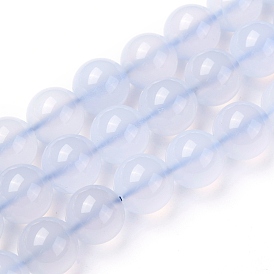 Grade A Natural Blue Lace Agate Beads Strands, Round