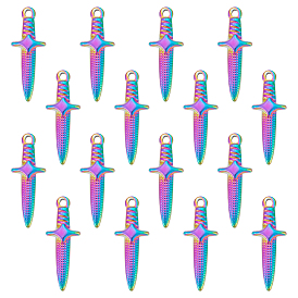 16 шт. ионное покрытие (ip) 304 подвески из нержавеющей стали, очарование меча