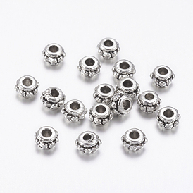 Tibetan Style Spacer Beads, Lead Free, Cadmium Free and Nickel Free, Rondelle