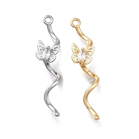 Латунные микро проложить кубического циркония подвески, без кадмия, без никеля и без свинца, бабочка