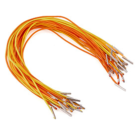 32шт. 4цветов круглый эластичный шнур с зазубринами для масок, шляп, переплета книг, Цепочки с металлическими наконечниками, платина