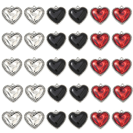 30 шт. 3 стили подвески из сплава в тибетском стиле и подвески из сплава с эмалью, сердце прелести