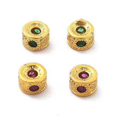 Латунные микро проложить кубического циркония бусы, долговечный, стойки покрытие, колонка, золотые