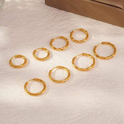 Модные 304 витые серьги-кольца из нержавеющей стали