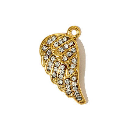 304 из нержавеющей стали горный хрусталь подвески, крылатые прелести, ионное покрытие (ip)