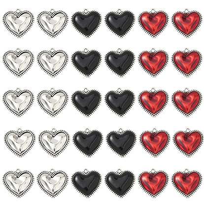 30 шт. 3 стили подвески из сплава в тибетском стиле и подвески из сплава с эмалью, сердце прелести