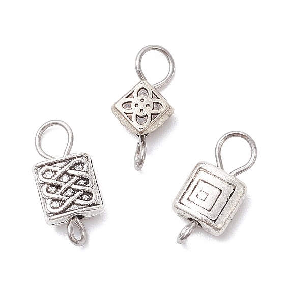 3 шт. 3 стили тибетские стильные литые соединительные звенья подвески, античное серебро