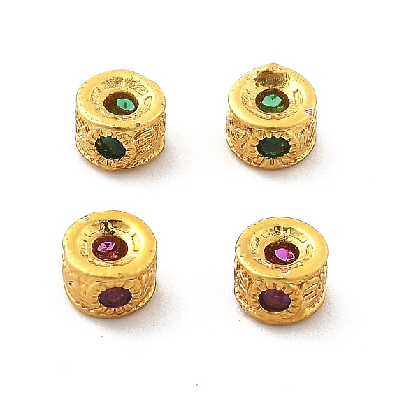 Латунные микро проложить кубического циркония бусы, долговечный, стойки покрытие, колонка, золотые