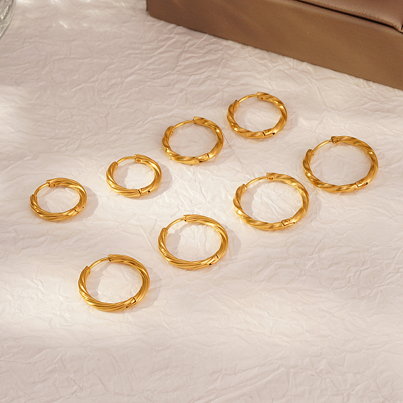 Модные 304 витые серьги-кольца из нержавеющей стали