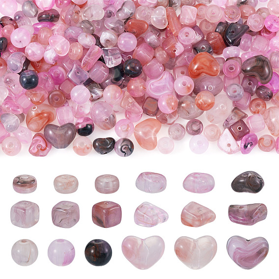 60 g 6 стили прозрачные акриловые бусины, разнообразные