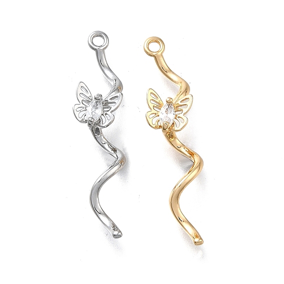 Латунные микро проложить кубического циркония подвески, без кадмия, без никеля и без свинца, бабочка