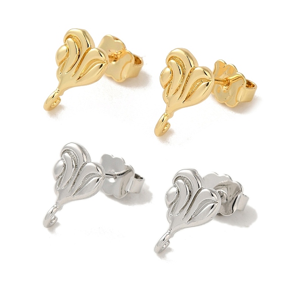 Стойка покрытие латунные шпильки серьги фурнитура, долгоиграющий, без свинца и без кадмия, сердце