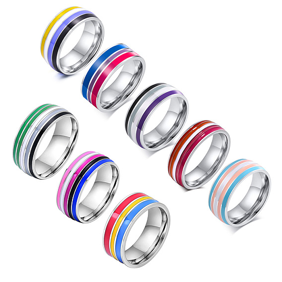 Rainbow Pride Flag Stainless Steel Finger Ring