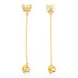 Brass Beads, with Chain, Nickel Free, Butterfly with Flower