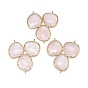 Gemstone Chandelier Component Links, 3 Loop Connectors, with Brass Findings, Faceted, Golden