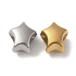 Ion Plating(IP) 304 Stainless Steel European Beads, Large Hole Beads, Star