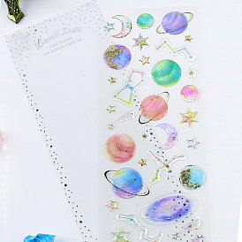 Planet Universe Paper Sticker, Self-adhesion, for DIY Albums Diary, Laptop Decoration Cartoon Scrapbooking