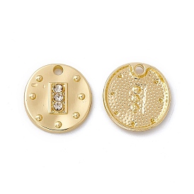 Alloy Pendants, with Crystal Rhinestone, Flat Round with Rectangle