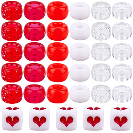 1120шт 7 стили непрозрачные и прозрачные пластиковые бусины, бочка и куб