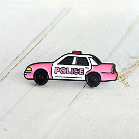 Стильный розовый значок с изображением девушки из полицейской машины для любителей мультяшных игр