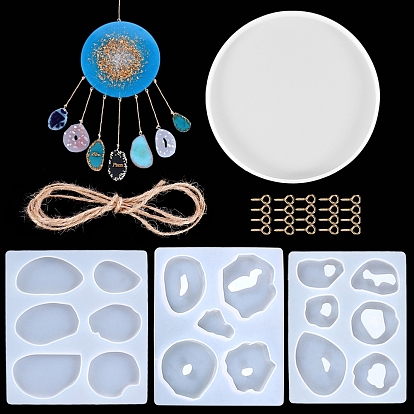 Food Grade Planet DIY Silicone Pendant Molds Kits, Decoration Making, Resin Casting Molds, For UV Resin, Epoxy Resin Jewelry Making