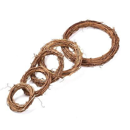 Circle Shape Rattan Vine Branch Wreath Hoop, for DIY Easter Christmas Party Decors