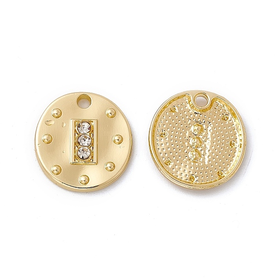 Alloy Pendants, with Crystal Rhinestone, Flat Round with Rectangle