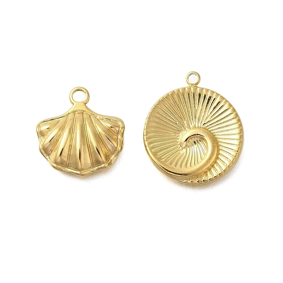 Подвески из нержавеющей стали 304, золотые, форма ракушки и подвеска в виде раковины