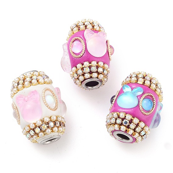 Индонезийские бусины ручной работы, с железом, смола и АБС-пластик, овал в форме кролика/кошки