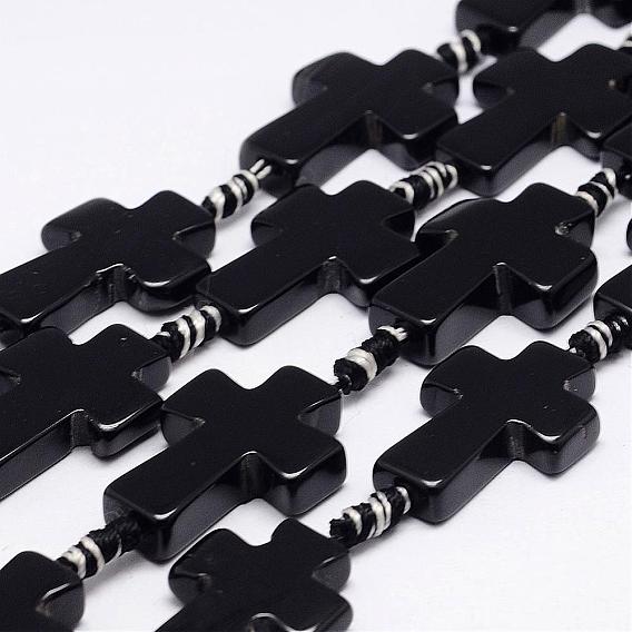 Природные Агат бисера нити, окрашенные, крестик