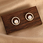 Cubic Zirconia Ring Stud Earrings, Brass Earrings with Imitation Pearl