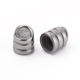304 terminal de cordón de acero inoxidable, para hacer pulseras de cordon de cuero