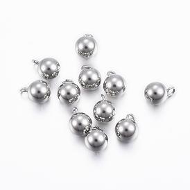 201 Stainless Steel Round Ball Charms