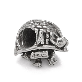 304 Stainless Steel European Beads, Large Hole Beads, Tortoise