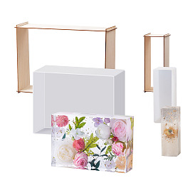 2 набор 2 стиль прямоугольник силиконовые формы своими руками, формы для литья смолы, инструменты для производства глиняных ремесел, с деревянными рамами