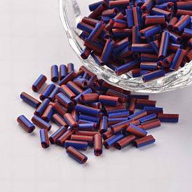 8/0 Opaque Colours Seep Glass Bugle Beads, 6~7x2mm, Hole: 0.5mm, about 9000pcs/450g