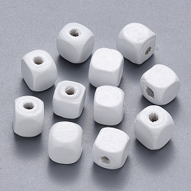 Бусины из натурального клена, окрашенные распылением, кубические